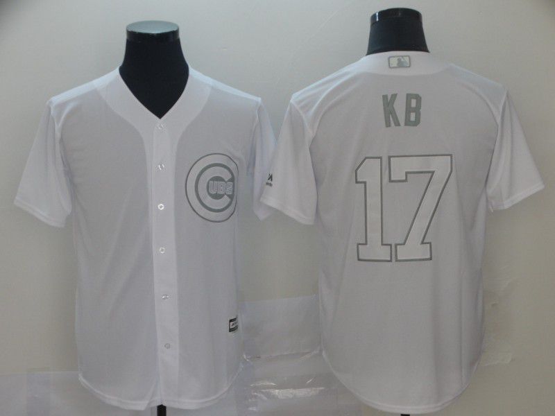 Men Chicago Cubs #17 Kb White Nickname Game 2021 MLB Jersey->chicago cubs->MLB Jersey